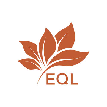 EQL Elegant Minimal Leaf Logo Design, EQL Later Logo, Botanical Nature Logo with Text, Clean Botanical Logo Design, Natural Organic Leaf Badge
