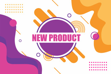 Vector banner. Megaphone with new product speech bubble. Loudspeaker. Banner for business, marketing. Banner design vector illustration.