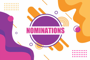 Vector banner. Megaphone with nominations speech bubble. Loudspeaker. Banner for business, marketing. Banner design vector illustration.