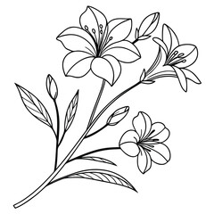 Abstract Floral Vector Illustration with Leaves and Blossoms