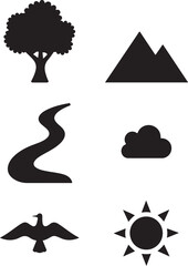 Abstract geometric shape silhouette isolated on transparent background