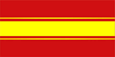 A national flag design with red and yellow horizontal stripes. Vector illustration symbol for a country or nation. Banner graphic element.