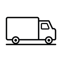 Delivery Truck Line Icon — Fast Shipping Symbol