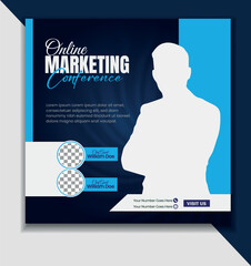 usiness webinar social media post design template	