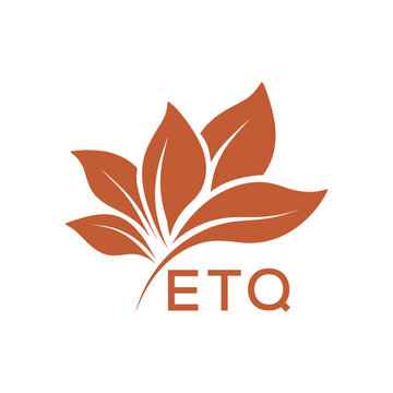ETQ Elegant Minimal Leaf Logo Design, ETQ Later Logo, Botanical Nature Logo with Text, Clean Botanical Logo Design, Natural Organic Leaf Badge
