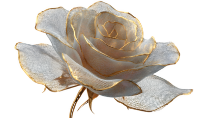 white dry rose isolated on white