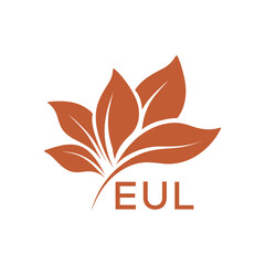 EUL Elegant Minimal Leaf Logo Design, EUL Later Logo, Botanical Nature Logo with Text, Clean Botanical Logo Design, Natural Organic Leaf Badge
