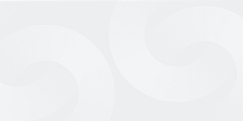 Abstract white glowing geometric lines on gray background. Modern shiny blue circle lines pattern. Futuristic technology concept style