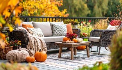 Fall patio furniture, autumn decor