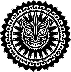 Tribal  Tattoo  Demon Mask Emblem" symbol, art, design,  art vector graphics