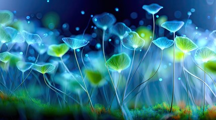 Futuristische Blumen in intensiven Farben. Digitale Blüten treffen auf moderne Deko und 3D Design für Interior und visuelle Gestaltung.