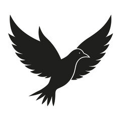 Obraz premium Flying Bird Silhouette – Nature and Wildlife Vector Icon