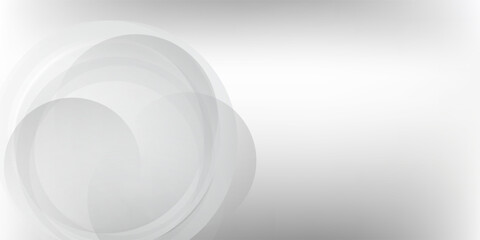 Abstract geometric round shape, white and gray color background. Vector illustration.