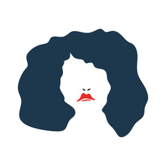 Minimalist Modern Abstract Faceless Woman with Curly Hair Illustration