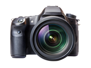 Professional digital SLR camera with a sharp lens, ideal for photography enthusiasts and creative projects