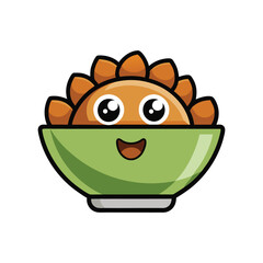 Minimal Bowl of nuts icon vector illustration