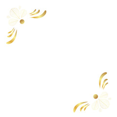 Elegant gold floral corner accents on a white background, perfect for invitations or luxury designs.