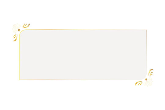 Elegant gold-framed rectangular design with floral corner accents, ideal for invitations or luxury branding.