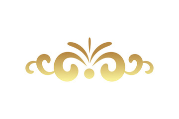 A gold swirl pattern with floral accents is perfect for elegant invitations or decorative branding.