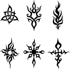 Fototapeta premium Tribal Tattoo Symbol Vector Set vector bundle