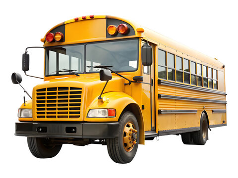 Iconic yellow school bus ready for back to school season transporting students safely to school - Powered by Adobe