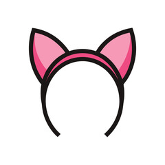 Minimal Cat ears headband icon vector illustration