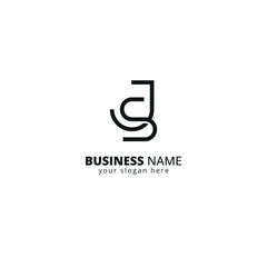 Abstract Letter SJ JS Logo with Geometric Shapes. Bold and Minimal Tech Brand Identity Design.