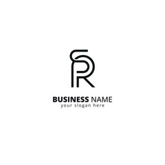 Abstract Letter SR RS Logo with Geometric Shapes. Bold and Minimal Tech Brand Identity Design.