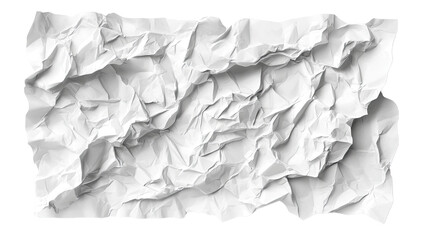 Fototapeta premium Crumpled white paper texture with wrinkled surface isolated on white background 