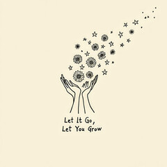 Hands Releasing Flowers and Stars