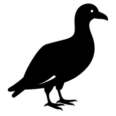 Obraz premium Elegant silhouette of a seagull standing tall, perfect for coastal themed designs, logos, and nature inspired projects showcasing wildlife and seaside charm