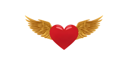 red heart with wings