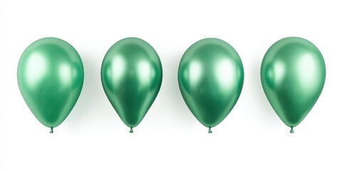 The vibrant green balloons arranged symmetrically for a festive celebration.