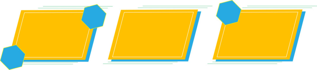 Modern Yellow Banner Vector with Blue Drop Shadow and Speed Lines – Abstract Promo Design