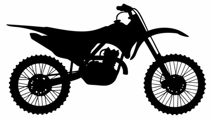 Silhouette Dirt Bike Vector – Off-Road Motorcycle Illustration for Motocross Design