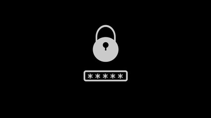 Security and privacy icon concept showing password protected access and digital protection
