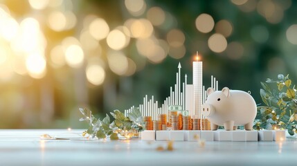 Investment insights financial growth visualization outdoor setting digital art eco-friendly environment close-up perspective