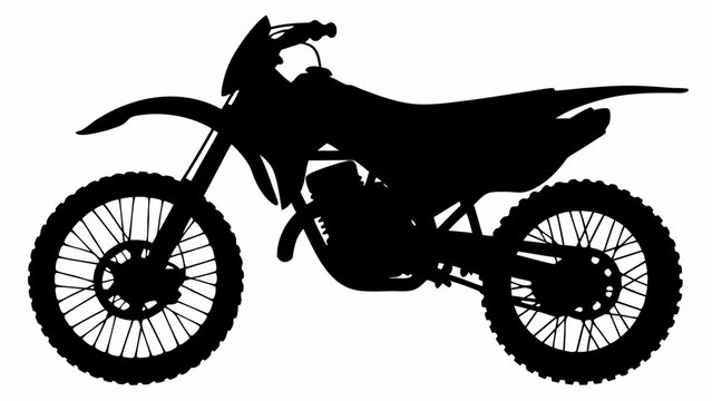 Black Dirt Bike Silhouette Vector &ndash; Offroad Motorcycle Graphic Design