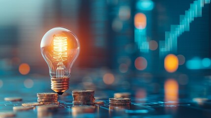 Innovative investment strategies modern office digital art urban setting close-up financial growth concept