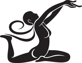 Elegant continuous line drawing of a person in an infinity yoga pose isolated on transparent background