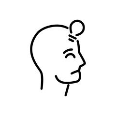 thinking icon vector, line style icon