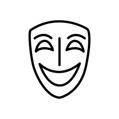theatrical mask icon vector, line style icon