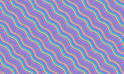 Colorful Wavy Line Pattern with Seamless Vibrant Flow