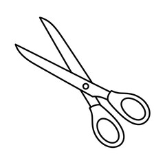 A black and white scissors illustration vector style coloring page 