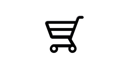 Shopping cart icon on white background minimalist retail and grocery concept