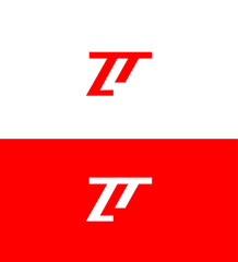 Red ZT Initial Letter Logo  Vector Graphic for Business