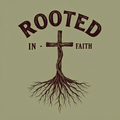 Rooted in Faith Cross Illustration