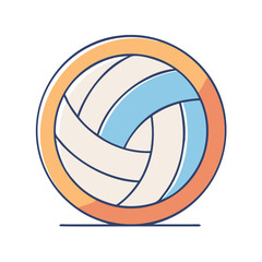 Modern Artistic Rendering of a Volleyball with Bold Outlines and Colors