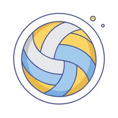 Vector illustration of a stylized volleyball with surrounding details on white background