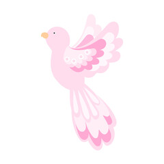 dove of peace. cute pink bird